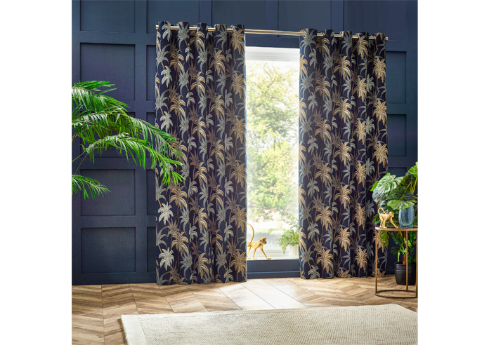 Galapagos Eyelet, Navy - Ready Made Curtains - Image 7